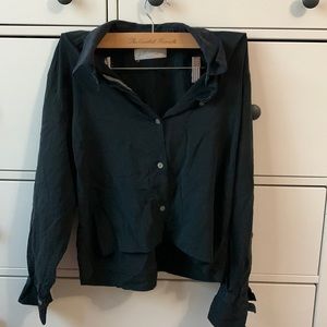 Black Cropped Long Sleeve Shirt